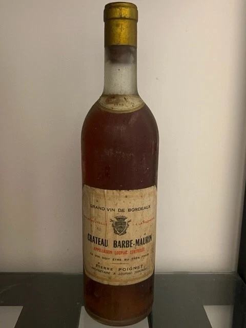 1  Chateau BARBE-MAURIN 1965 "Crême de Tête" LOUPIAC-SAUTERNES Très beau niveau