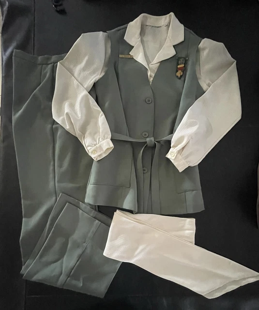 VINTAGE GIRL SCOUT Leader Uniform 1960’s One Piece Button Down Dress