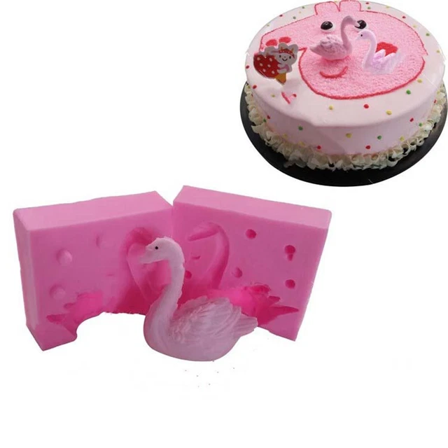 3D Bellissimo Stampo Silicone Fondente Cigno Candela Strumento Artigianato Zucchero Cioccolato HG LM❤