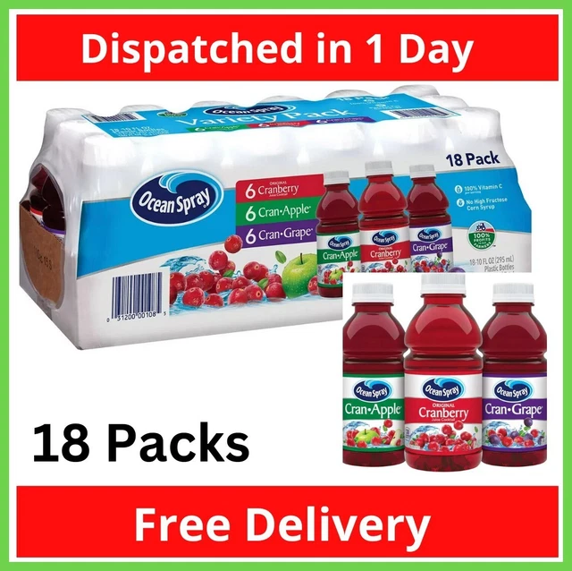 OCEAN SPRAY JUICE Drink Variety Pack 10 fl. oz , 18 Packs New 20.99
