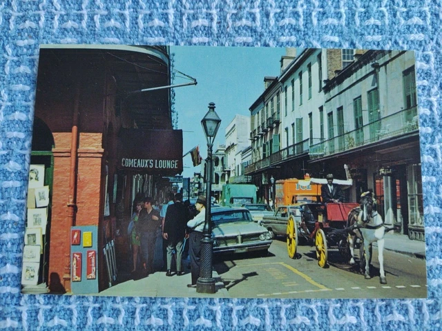 New Orleans, LA Toulouse & Royal Streets Cars OLD Vtg PC Postcard