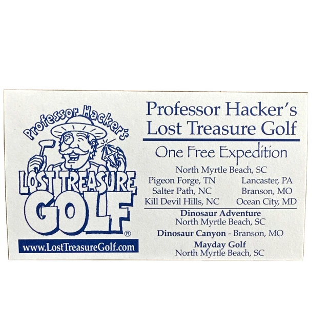 Professor Hacker’s Lost Treasure Golf Ticket