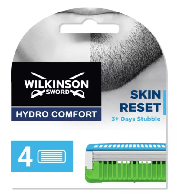 WILKINSON Sword Pack 4 Lames Hydro Comfort "SKIN RESET" Lot Recharge Rasoir NEUF