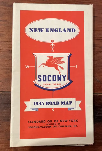 1935 Socony-Vacuum Road Map: New England
