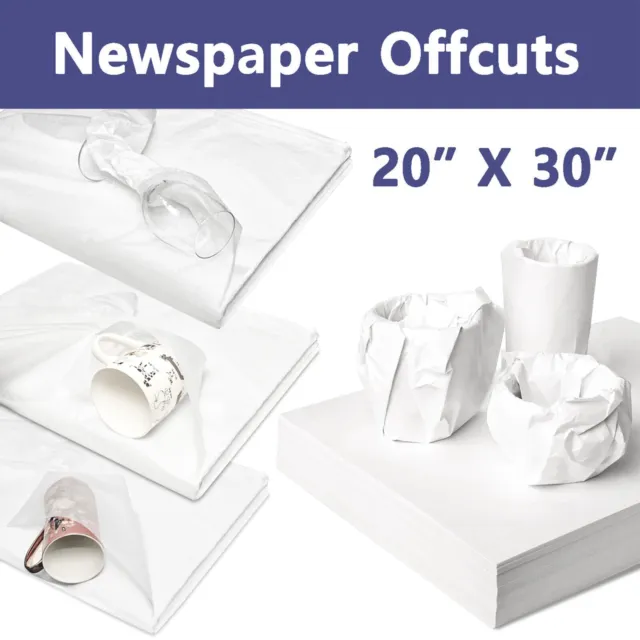 Newspaper Offcuts 20x30" White Wrapping Packing Large Chip Shop Paper Sheets