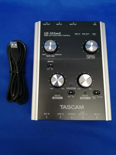 Tascam US122MKII USB interfaccia audio/midi con cavo, manuale utente & CD usato