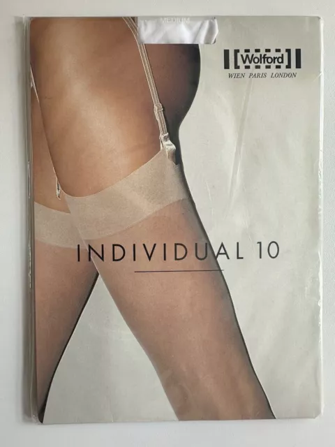 WOLFORD INDIVIDUAL 10 Strapsstrümpfe- Größe: M - Farbe: White