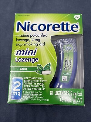 Mini pastilla de nicotina Nicorette 2 mg - como nueva, paquete de 81 quilates caducidad 10/24
