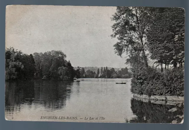 CPA - ENGHIEN LES BAINS - LE LAC ET L'ILE - VAL D'OISE 95 - circulée