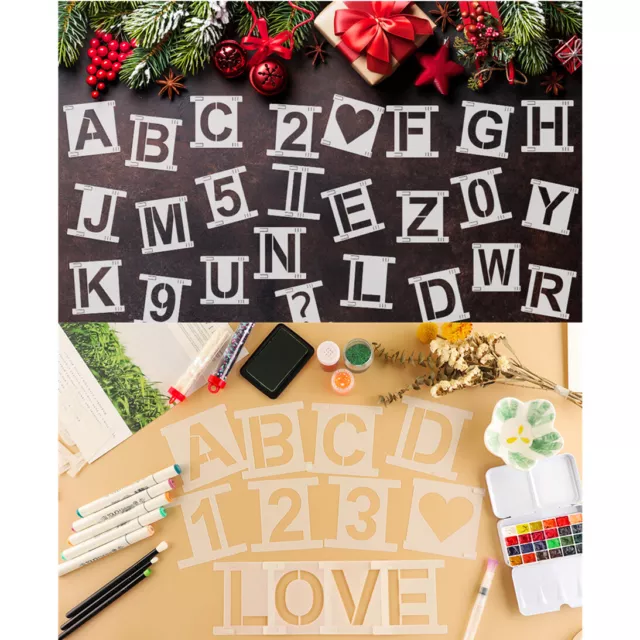 REUSABLE LARGE ALPHABET Letter Numbers Stencils for Diy Art Wall