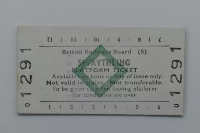 British Railways Board (s) Platform Ticket No 1291 SWAYTHLING 6MAY87