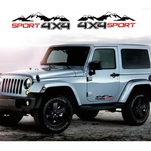 2x Graphic Vinyl 4X4 Mountain Car Sticker Waterproof for Truck SUV Pickup