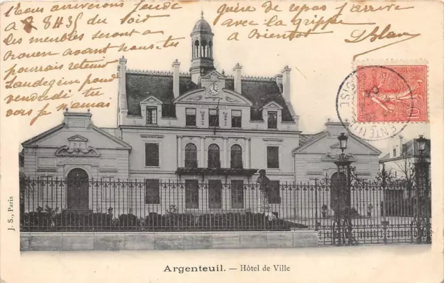 CPA 95 ARGENTEUIL HOTEL DE VILLE (dos non divisé)