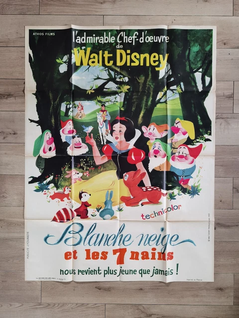 Affiche de cinema - Blanche neige 120x160- Fourastié - 1962