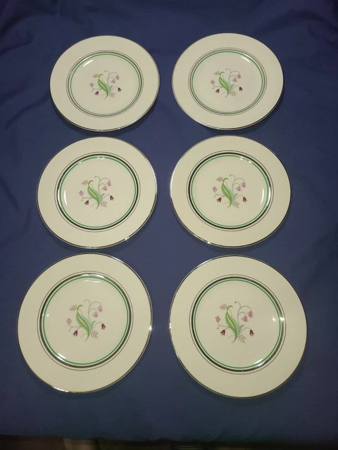 Syracuse China Coralbel  Old Ivory , 7 1/4" Salad plates, Lot of 6 Vintage