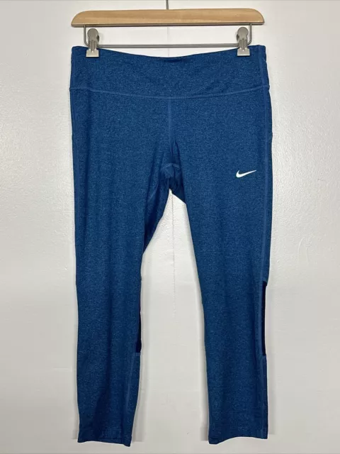 Nike Dri-Fit Womens Athletic Running Workout Capri Leggings Teal Color Size M