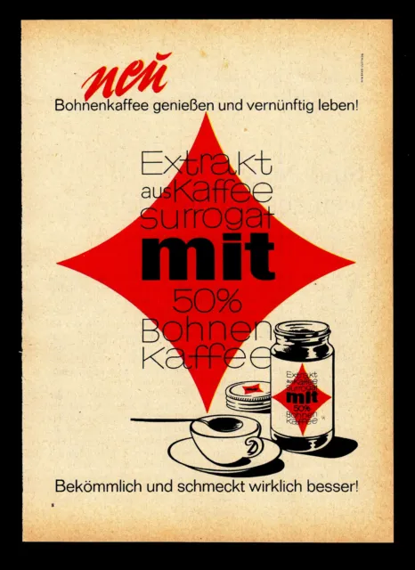 3w5150/ Alte Reklame von 1966 – CARO – Bohnenkaffee genießen und vernünftig lebe