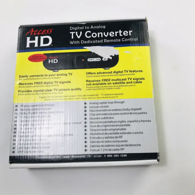 Access HD Digital To Analog TV Converter w/Remote Control DTA1080D NEW A034