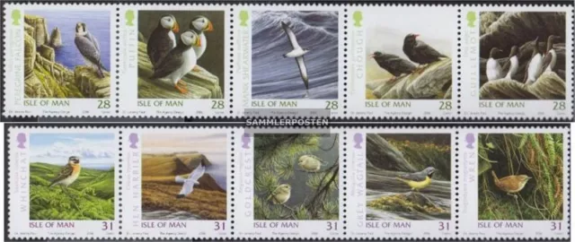 GB - Isle of Man 1271-1280 Fünferstreifen (kompl.Ausg.) postfrisch 2006 Vögel