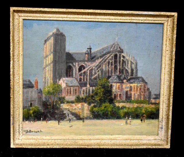 Tableau Huile Sur Toile Signé Pierre Rinaudo 'La Dame Tout De Blanc Vêtue' - Occasion, Cadre à Retoucher