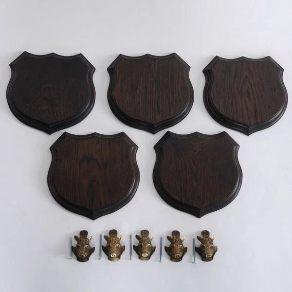5x Wappenschilder Jabalí Af 17cm Escudo de Trofeo Jabalí Cabeza Portada Pequeño 2