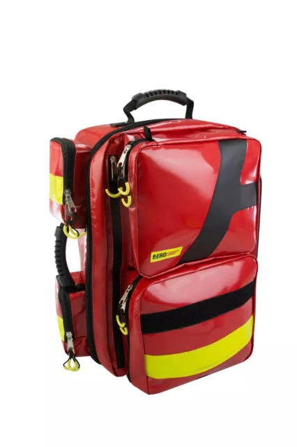 Roter Notfallrucksack XL mit Füllung, Sauerstoff-Flasche und Druckminderer 3