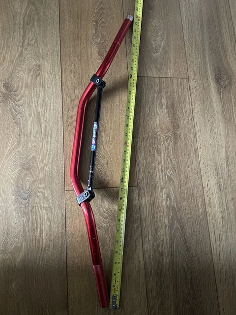 Renthal Superbike Ultra Low Motorcycle Alloy Handlebars Red 80cm Wide 22mm Dia