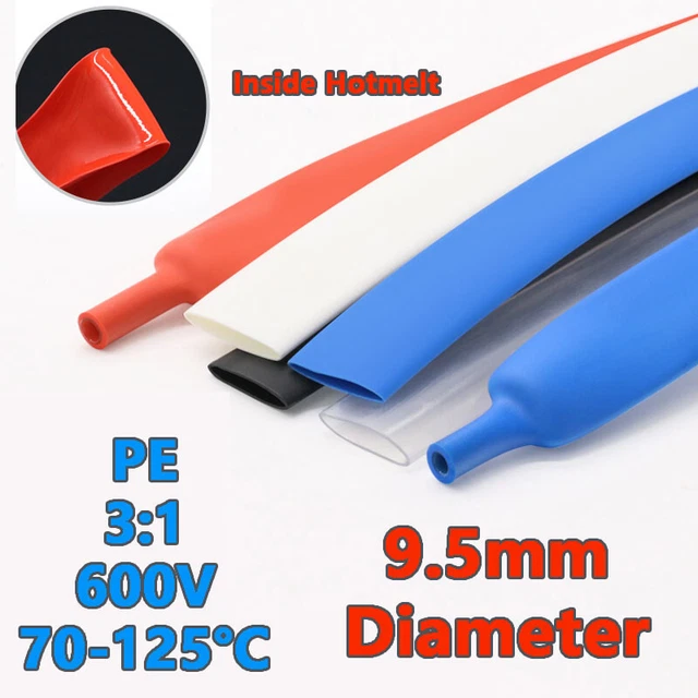 Tubo termoretraibile 9,5 mm rivestito con adesivo 3:1 PE tubo termoretraibile
