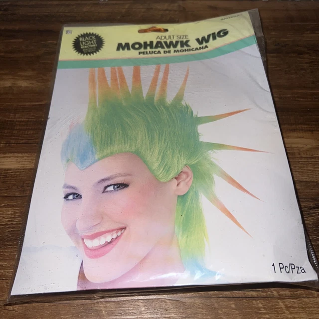 MOHAWK Green WIG Cosplay TAILGATING Costume Football Spiky Hair Adult Sports NEW
