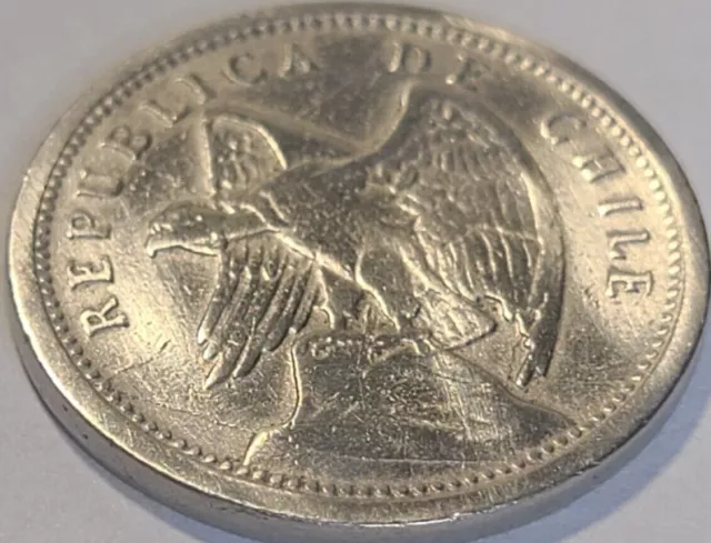 1928 Chile 10 Centavos Condor Bird Coin KM#166 BRILLIANT COIN US SELLER