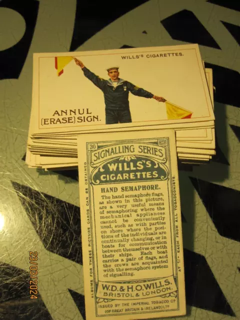 Wills '' Signalling Series 1911'' Full Vg+ Set/50