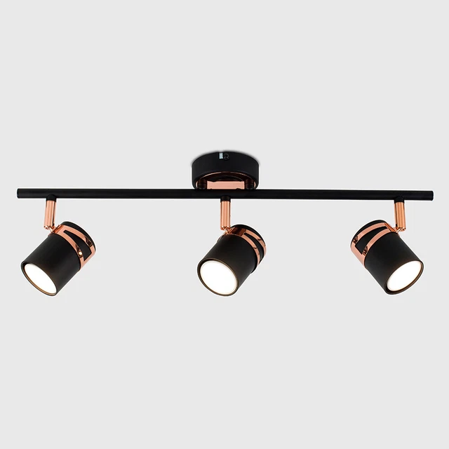 MiniSun Deckenleuchte - Modern Matt Schwarz & Kupfer Deckenstrahler LED Birne 3