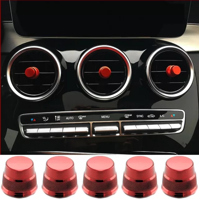 LÜFTUNG BLENDE ALU Knöpfe Ringe Rot passend für Mercedes C-Klasse W205 GLC  X253 EUR 29,99 - PicClick DE