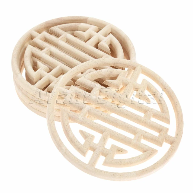 Wood Carved Applique Onlay Decal Furniture Cabinet Table Door Frame Decoration