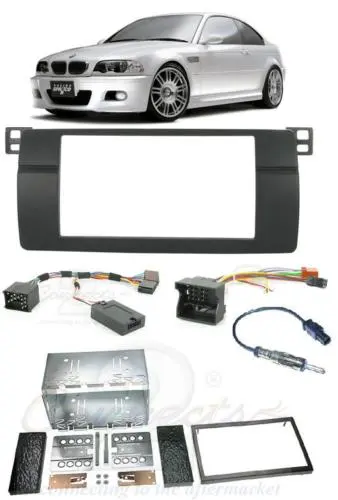 Fits BMW 3 SERIES E46 Double Din Car Stereo Fitting Kit Facia Stalk Aerial