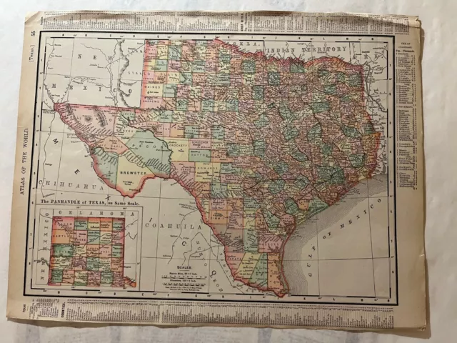 Texas, Oklahoma and Indian Territory (Atlas of the World)