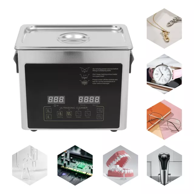 Ultrasonic Jewelry Cleaner Machine Diamonds Denture Ultra Sonic Glasses Cleaning