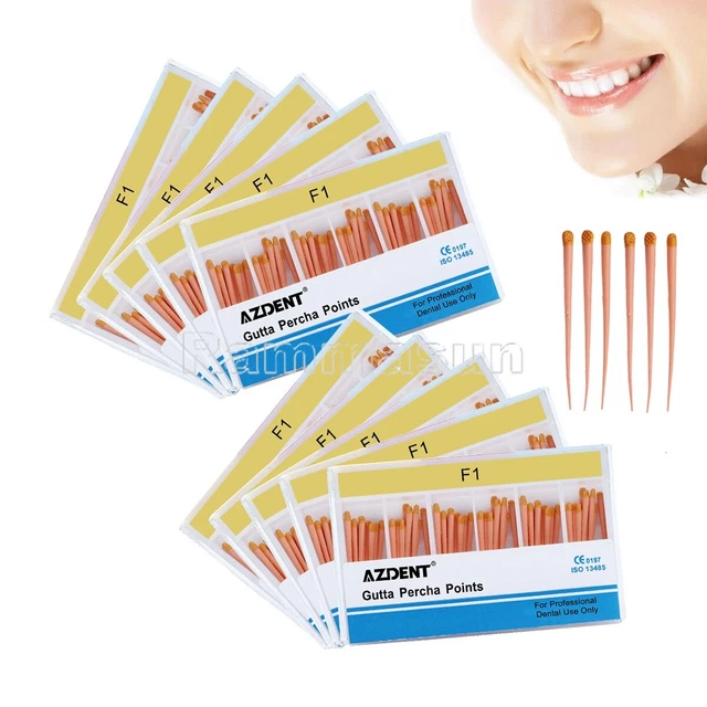 20Packs Dental Endo Gutta Percha Points Tips F1 Endodontic Obturations AZDENT