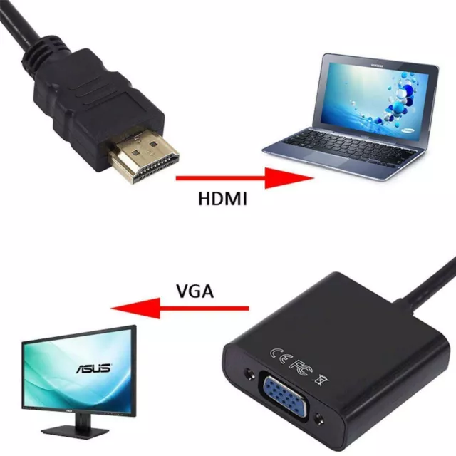 Adaptateur Video Convertisseur 1080P Hdmi Male Vers Vga Femelle