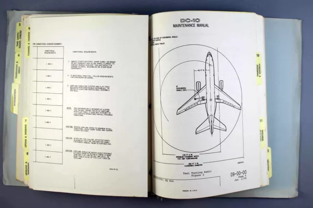 Douglas Dc-10 Vintage 1978 Airline Maintenance Manual Chapters 5 - 12