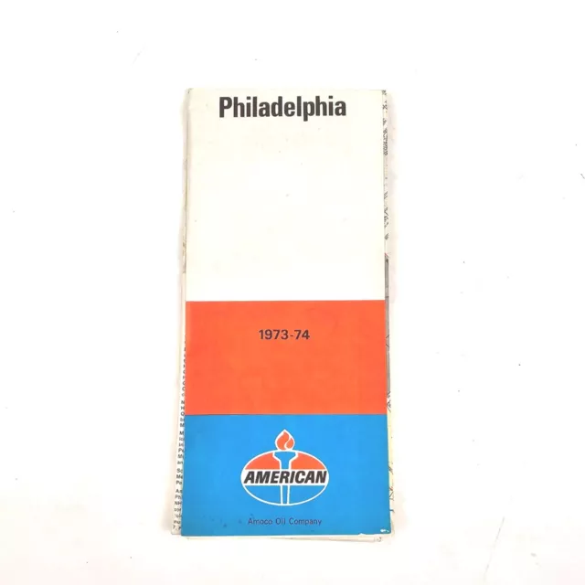 Travel Road Map American Oil Company Amoco Vintage Philadelphia 1973-1974