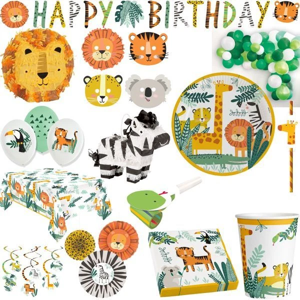 DIWULI Safari Dschungel Tier-Ballons – Perfekt Für Kindergeburtstage & Motto-Partys (2 Stück, Je Ca. 60 Cm)