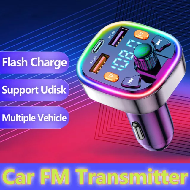 Wireless Bluetooth Handsfree Kit MP3 Player Car FM Transmitter Adapter Charger