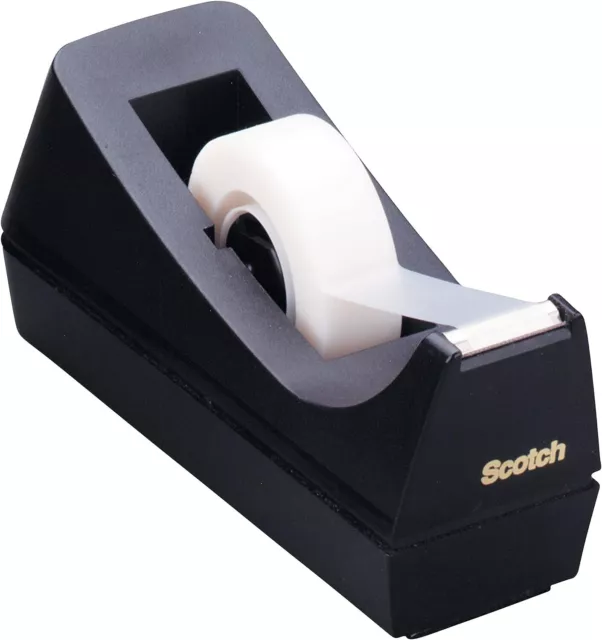 Scotch Desktop Tape Dispenser, Black, 2.7in. x 2.7in. x 6.4in., 1 Tape Dispenser