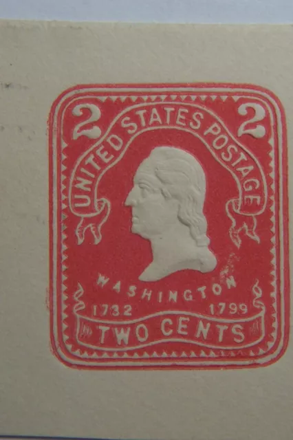 George Washington 2 cent stamp-red-mint embossed