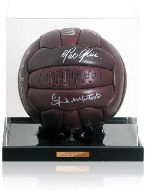 Arsenal 1971 Double Winners Hand-Signed by 8 Leather Football AFTAL COA