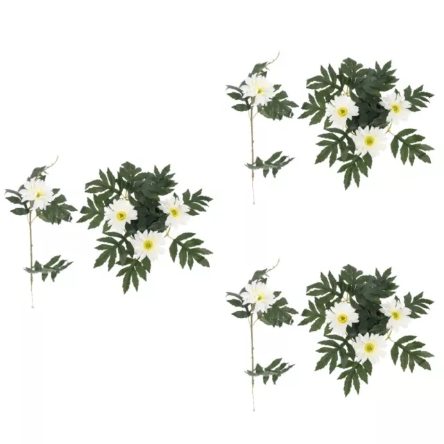 6 piezas Requisitos Fotográficos Artificial Planta Verde Crisantemo Flores Flor Plástica