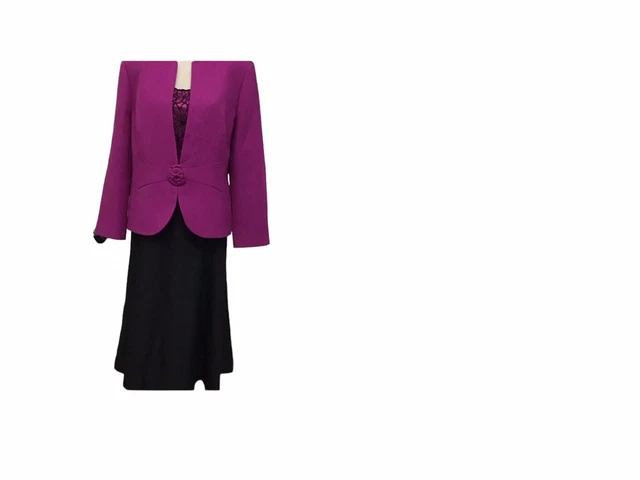 Abito top Jacques verde blu navy e rosa organza + giacca taglia 20 + scialle