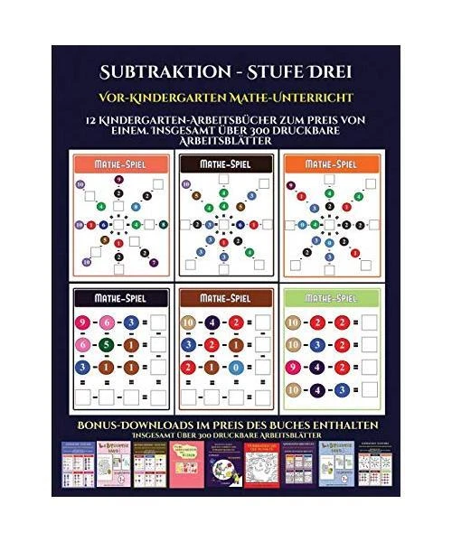 VOR-KINDERGARTEN MATHE-UNTERRICHT (SUBTRAKTION - Stufe Drei): 12