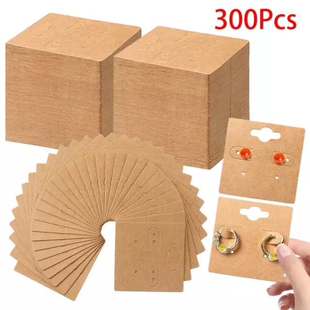 300 Pieces Kraft Paper Earring Display Cards Jewelry Cards